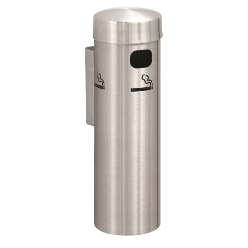 Glaro® Deluxe Cigarette Disposal Unit, Wall Mount, Satin Aluminum